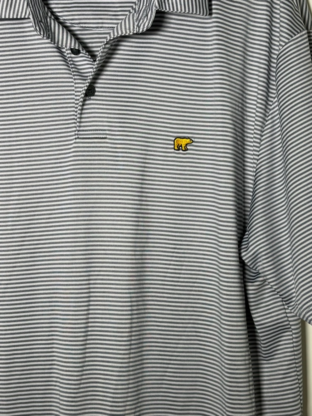 Jack Nicklaus Men’s Large Golden Bear Striped Polo 3 Pack - Navy, Gray, Black - Picture 8 of 10